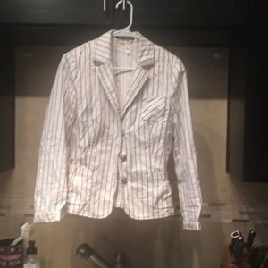 White Pinstripe Blazer